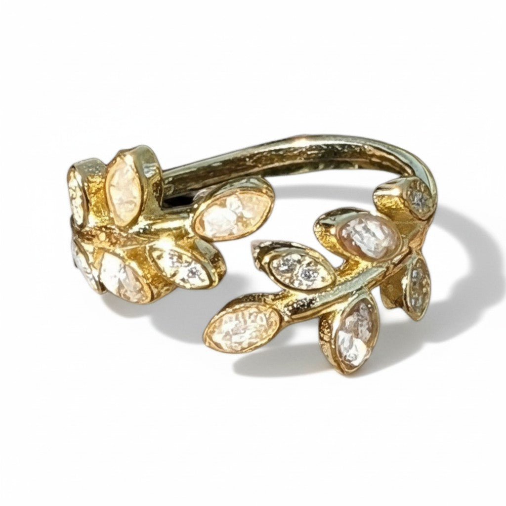 Anillo Raices de primavera dorado