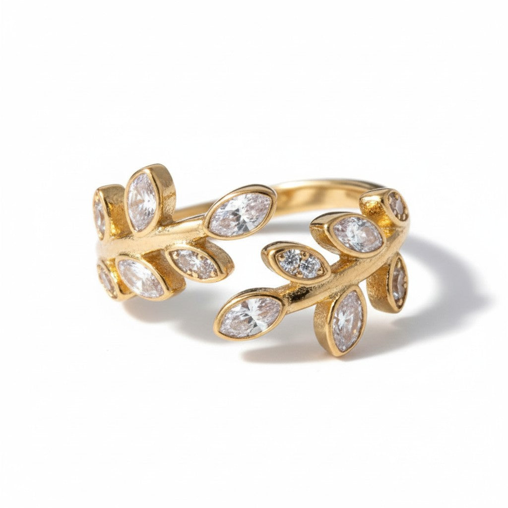 Anillo Raices de primavera dorado